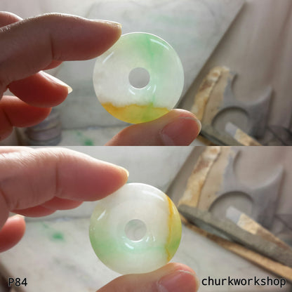 Multi color jade pendant