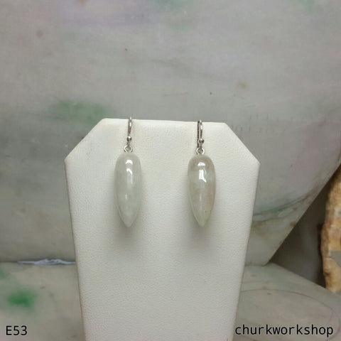 Pale lavender jade earrings