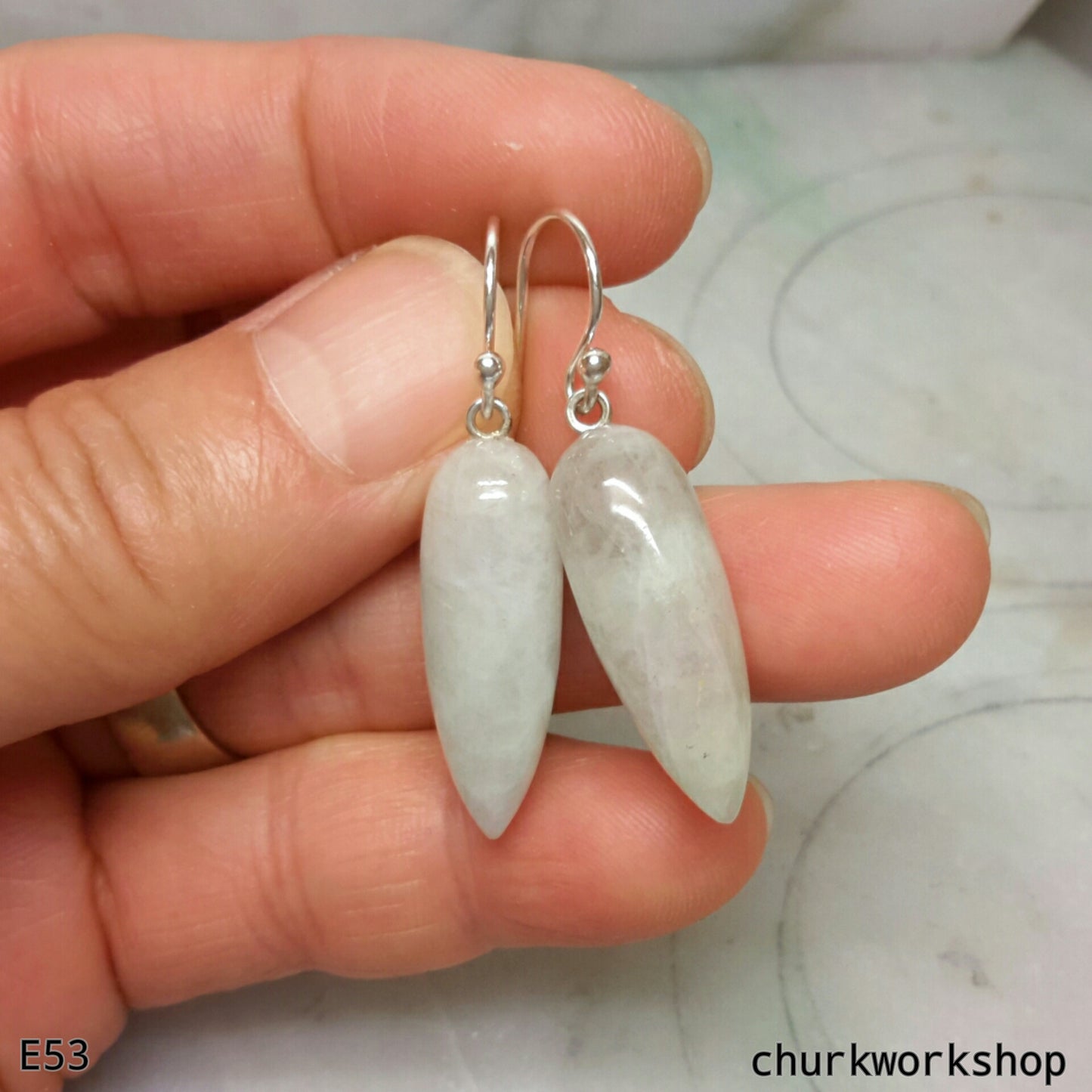 Pale lavender jade earrings