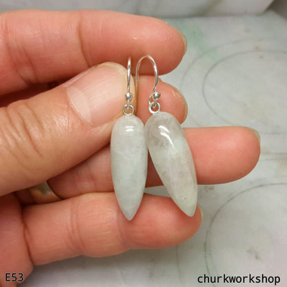 Pale lavender jade earrings