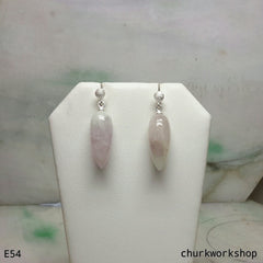 Pale lavender jade earrings