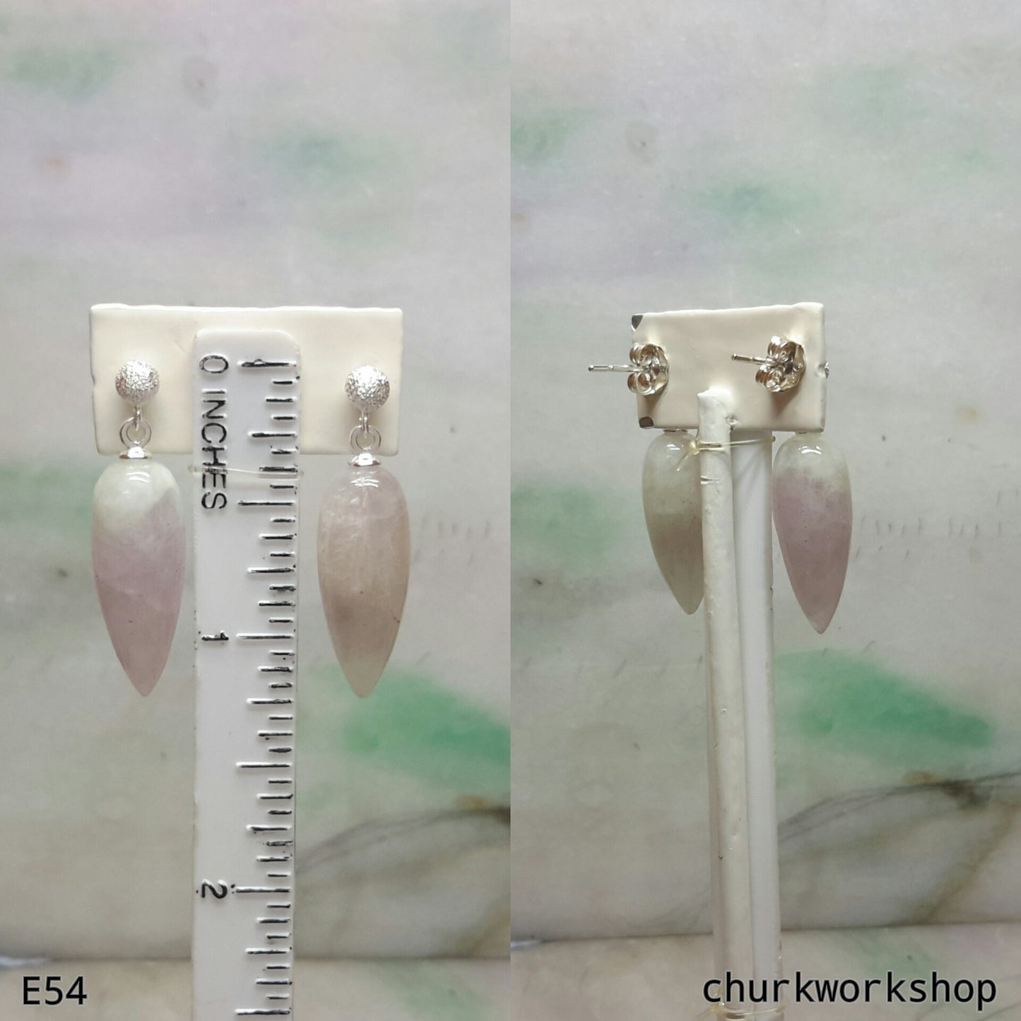 Pale lavender jade earrings