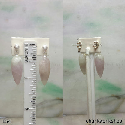 Pale lavender jade earrings