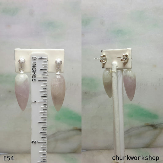 Pale lavender jade earrings
