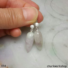 Pale lavender jade earrings