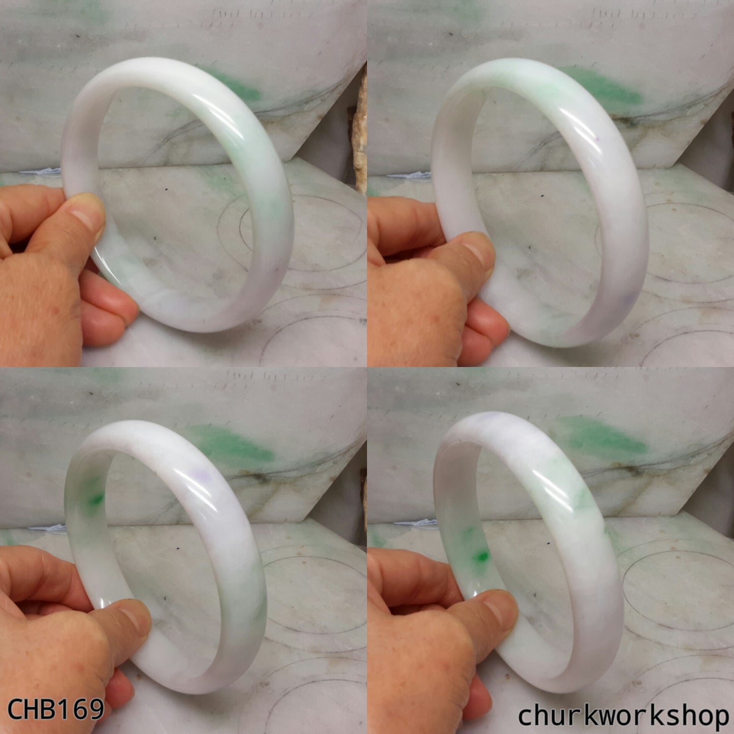 Upper arm lavender jade bangle, exlarge lavender jade bangle