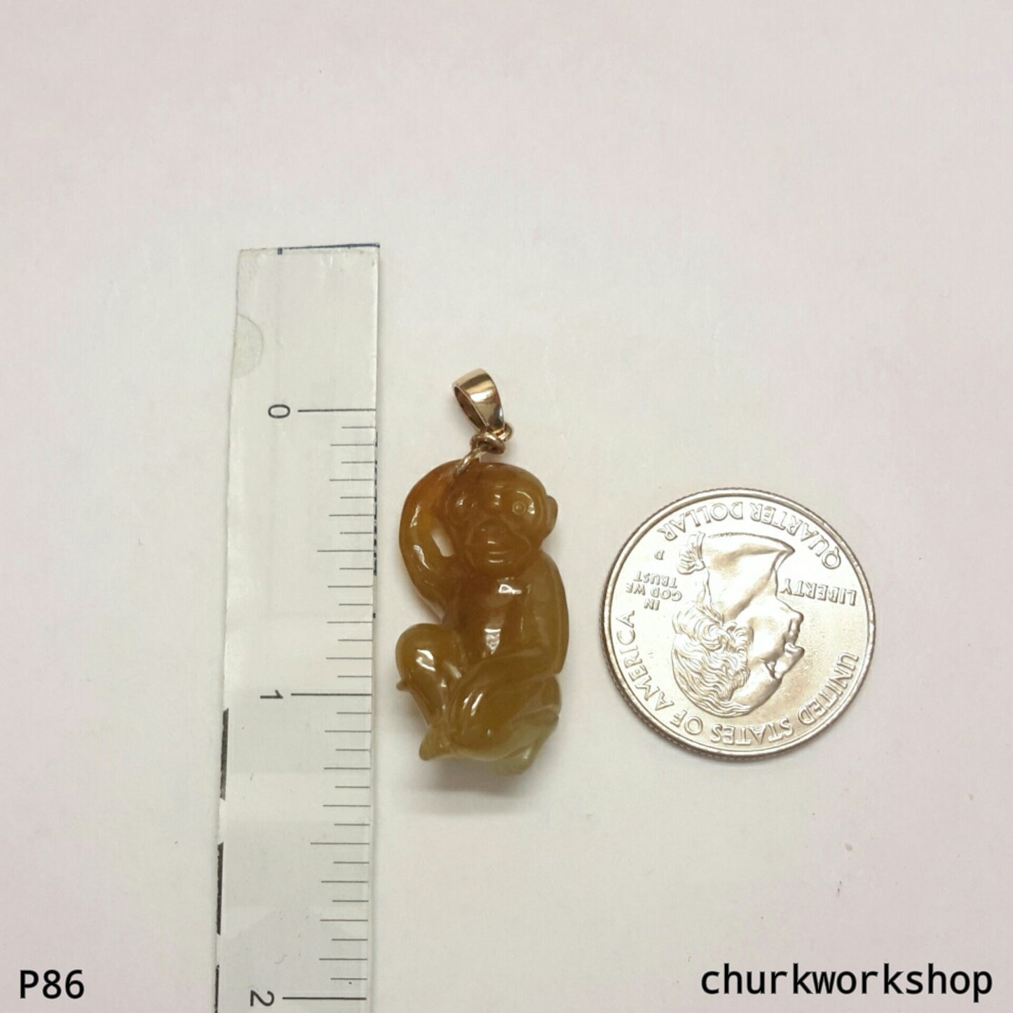 Red jade monkey pendant
