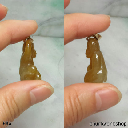 Red jade monkey pendant
