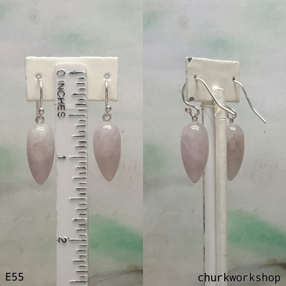Pale lavender jade ear hooks