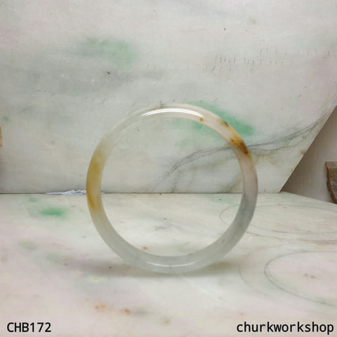 Small icy multi-color jade bangle