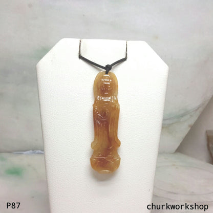 Red jade lady Buddha, jade Buddha, Buddha pendant