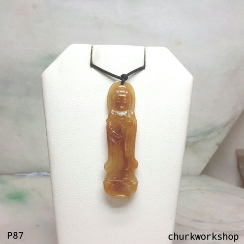 Red jade lady Buddha, jade Buddha, Buddha pendant
