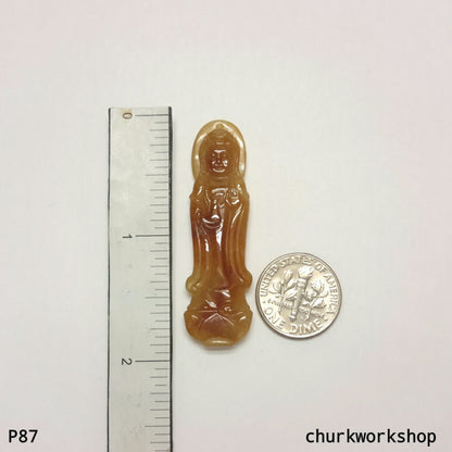 Red jade lady Buddha, jade Buddha, Buddha pendant