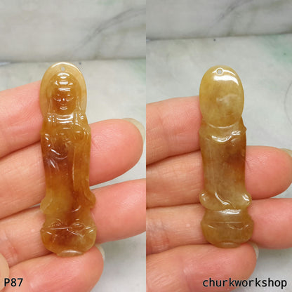 Red jade lady Buddha, jade Buddha, Buddha pendant