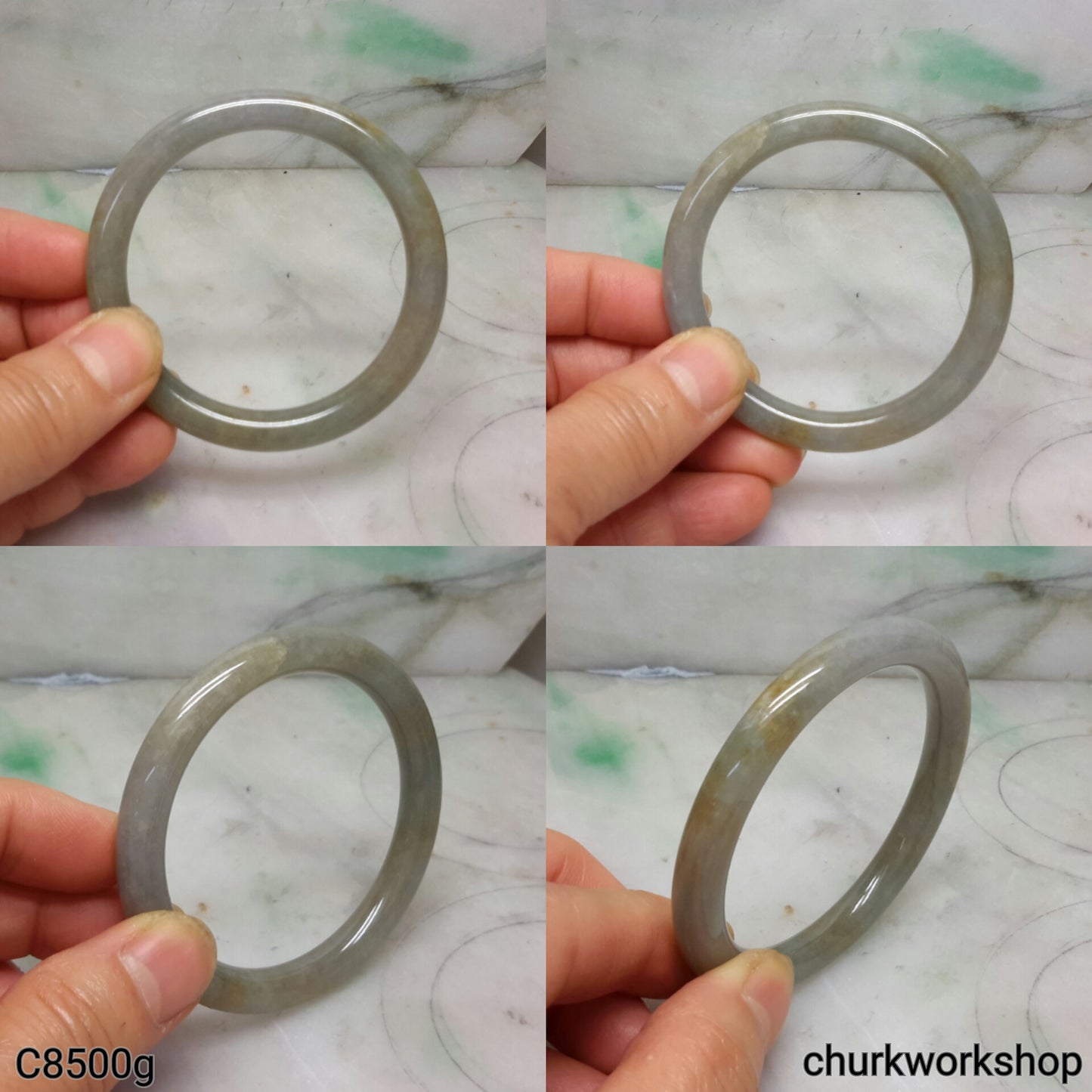 Grayish lavender jade bangle