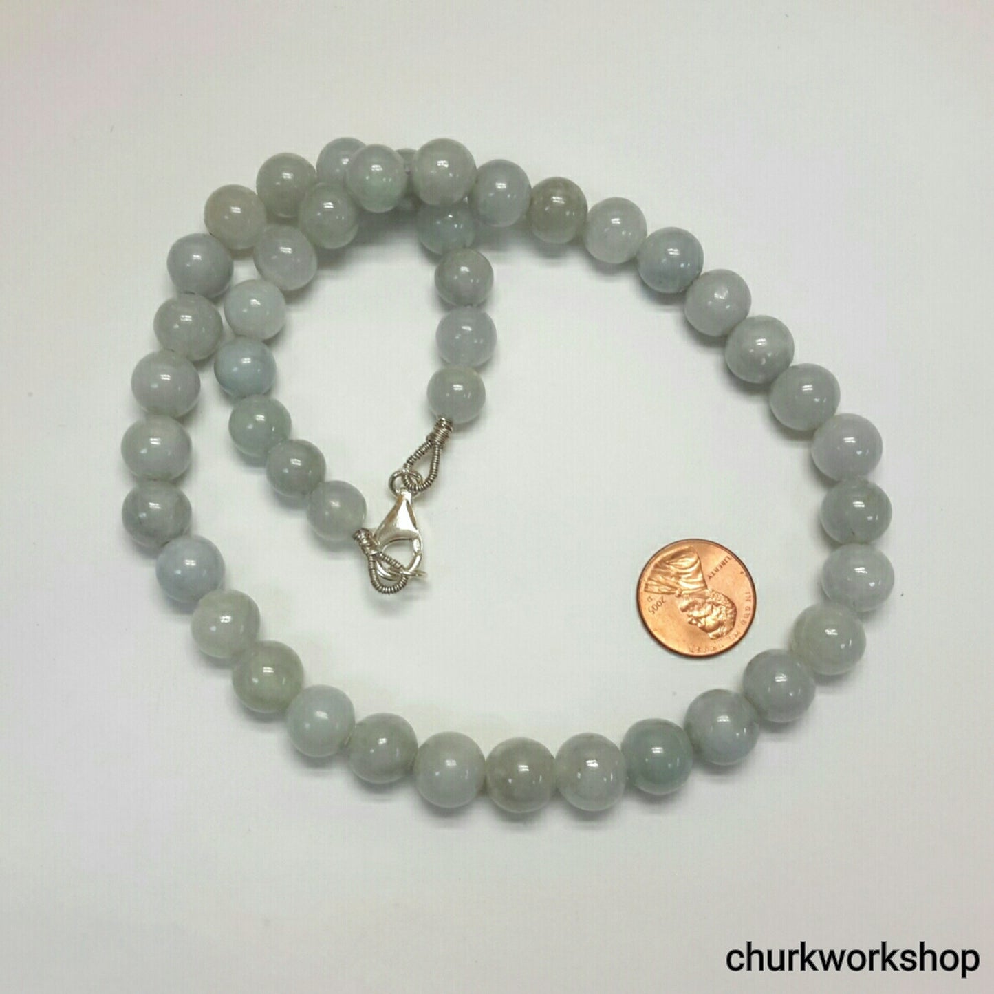 Lavender jade beads necklace