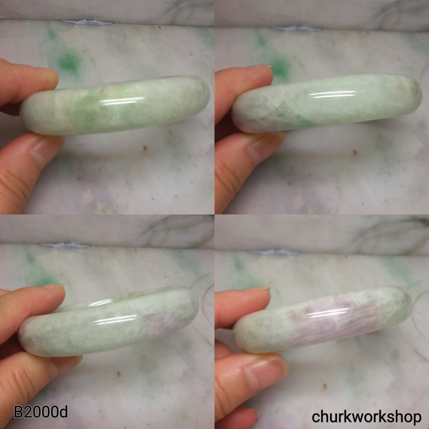 Light green mix lavender jade bangle