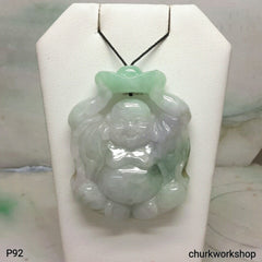 Large jade happy Buddha pendant, jade pendant