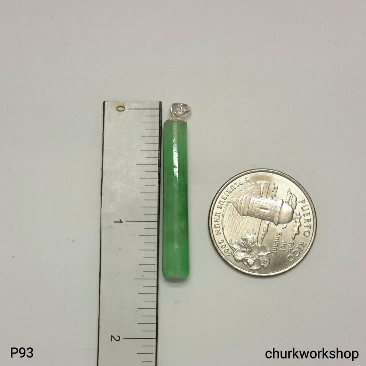 Green jade pendant, green jade cylinder