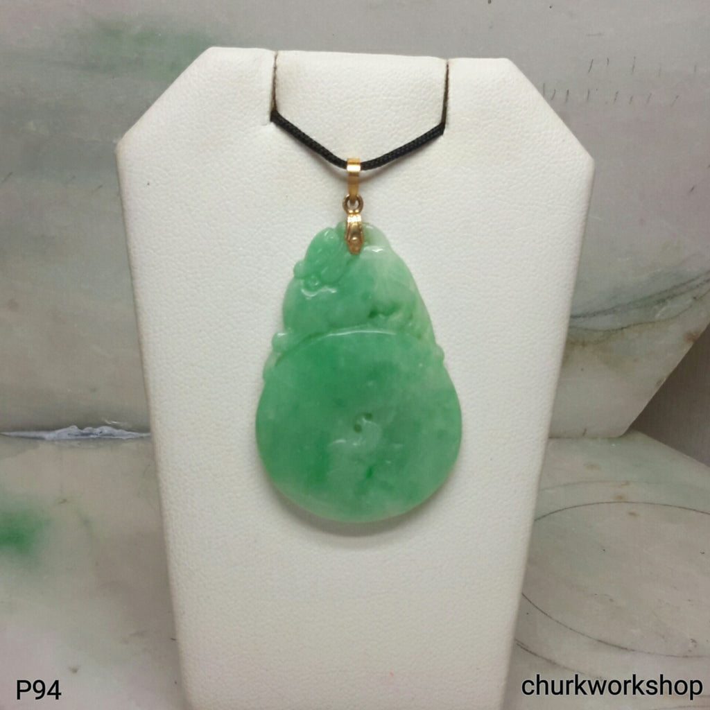 Light apple green jade pendant