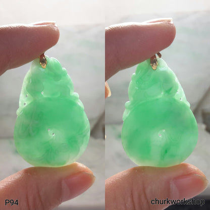 Light apple green jade pendant
