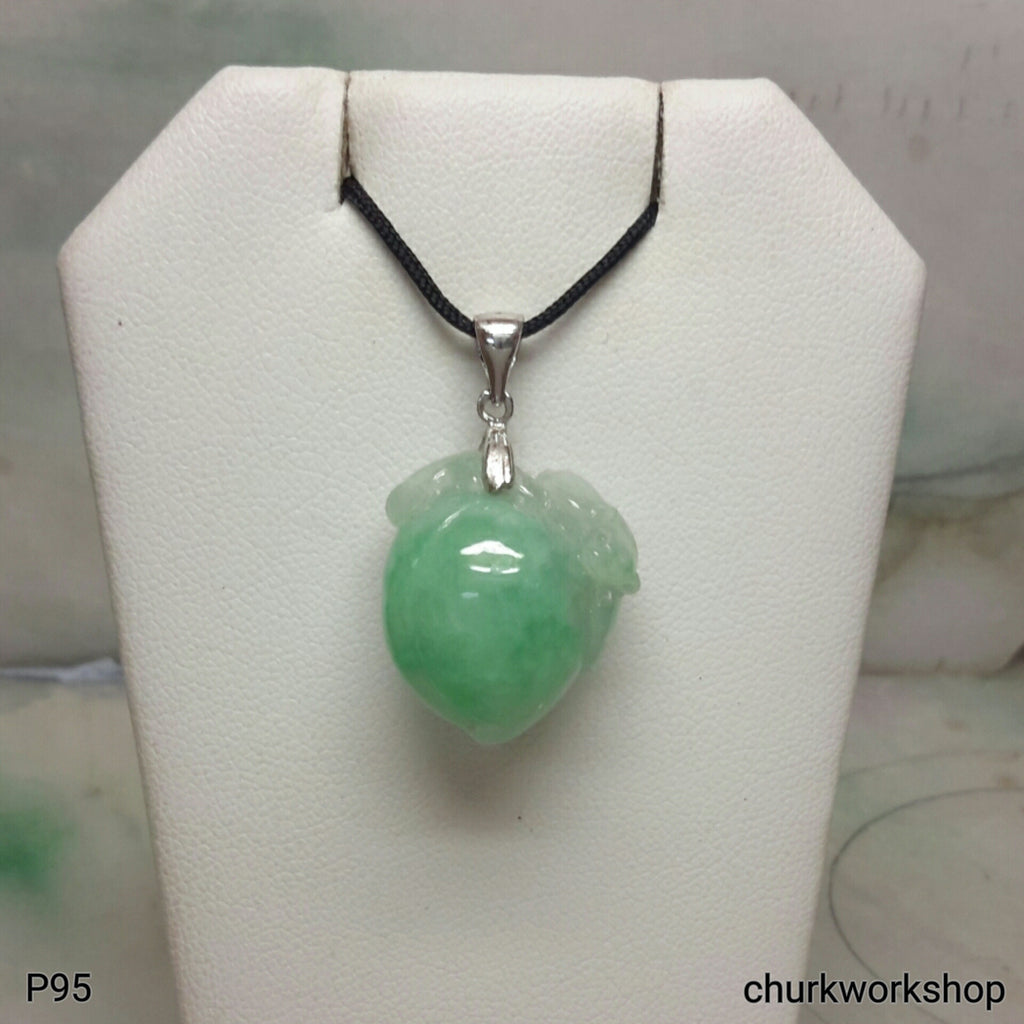 Light green jade peach pendant