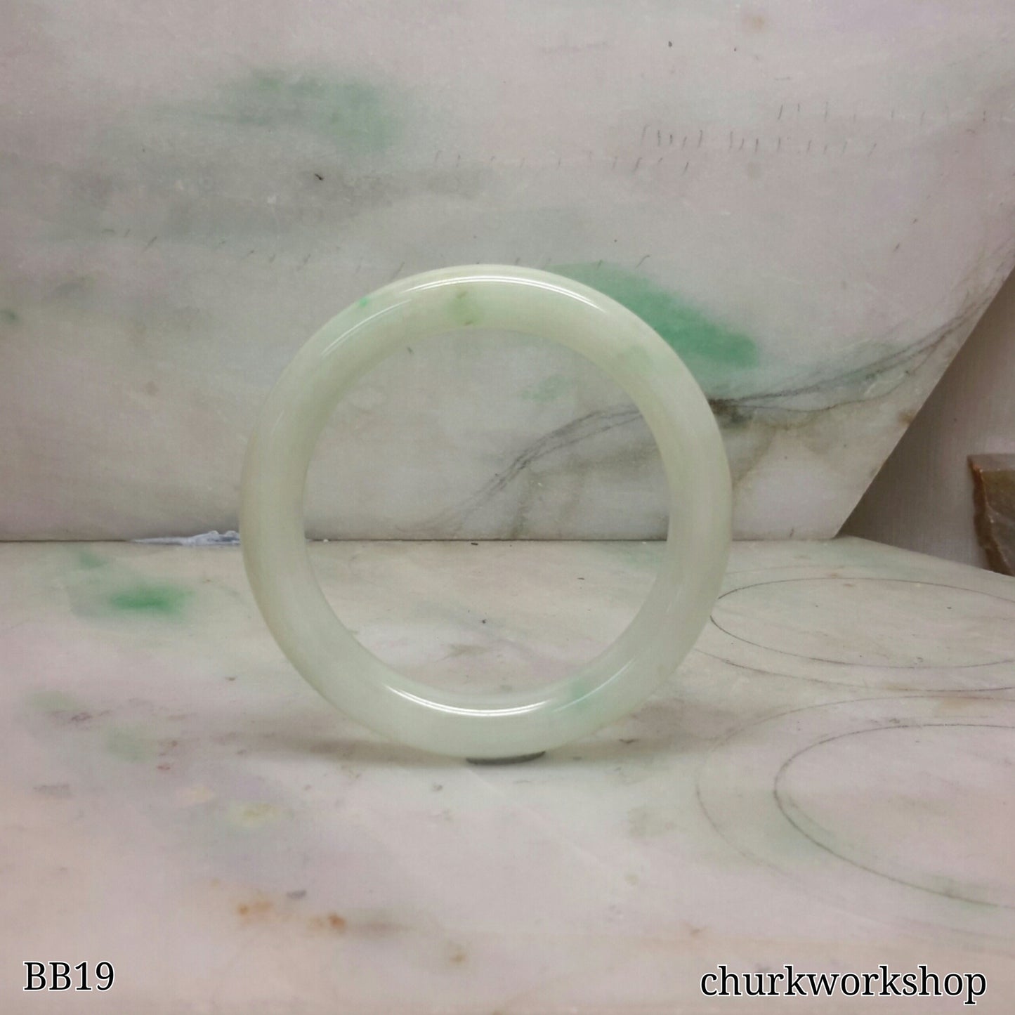 Light green baby jade bangle