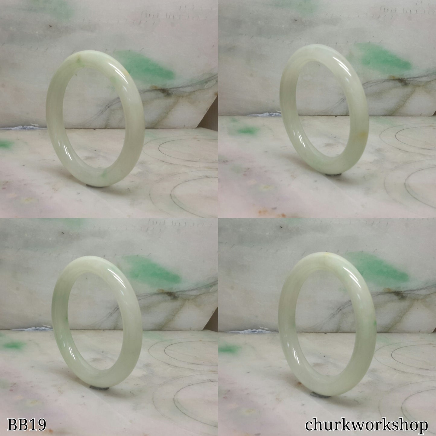 Light green baby jade bangle