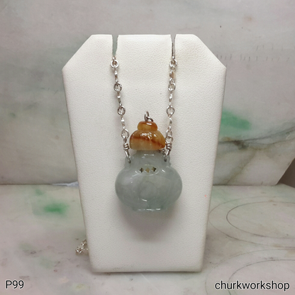 Essential oil diffuser jade necklace