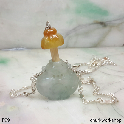 Essential oil diffuser jade necklace
