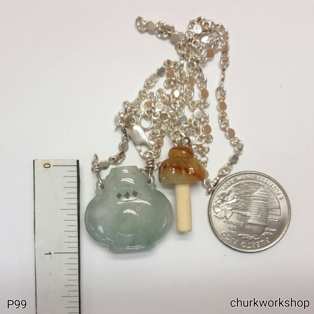 Essential oil diffuser jade necklace