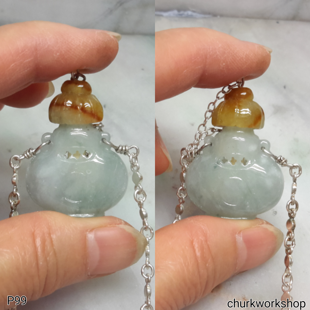 Essential oil diffuser jade necklace