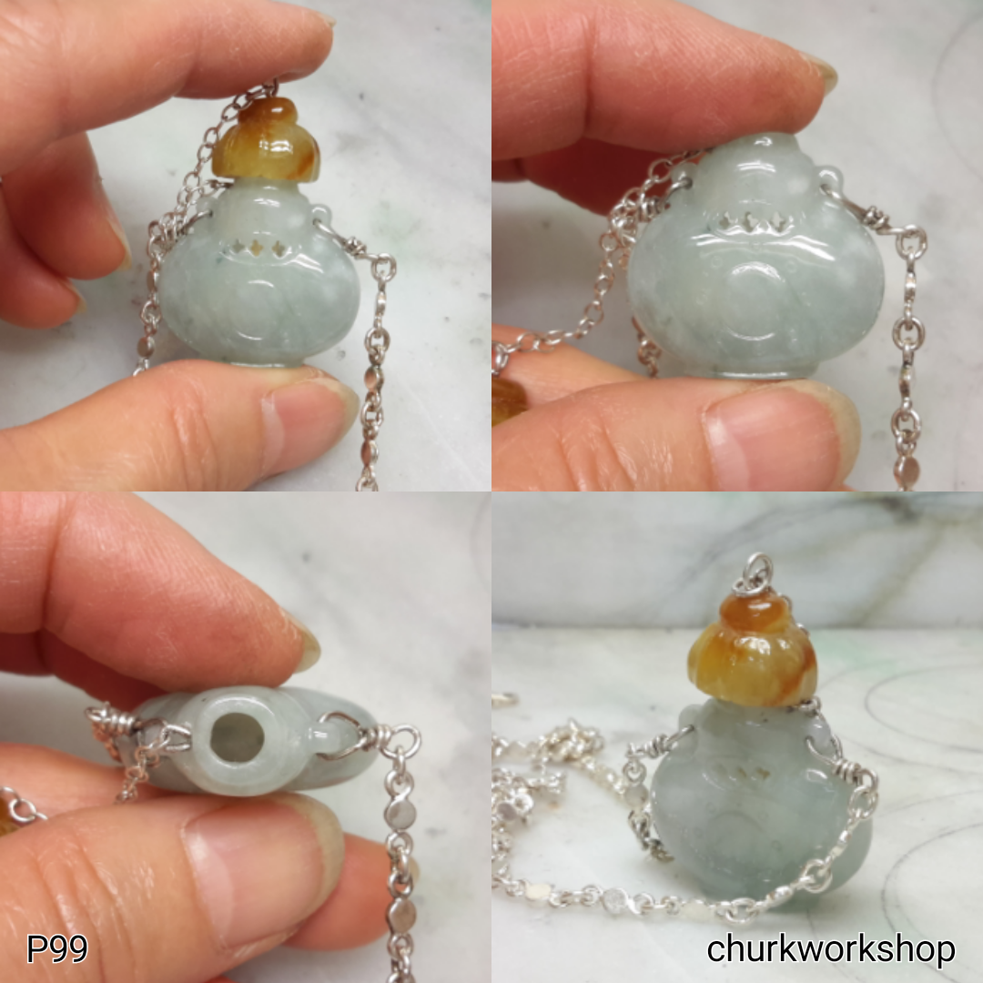 Essential oil diffuser jade necklace