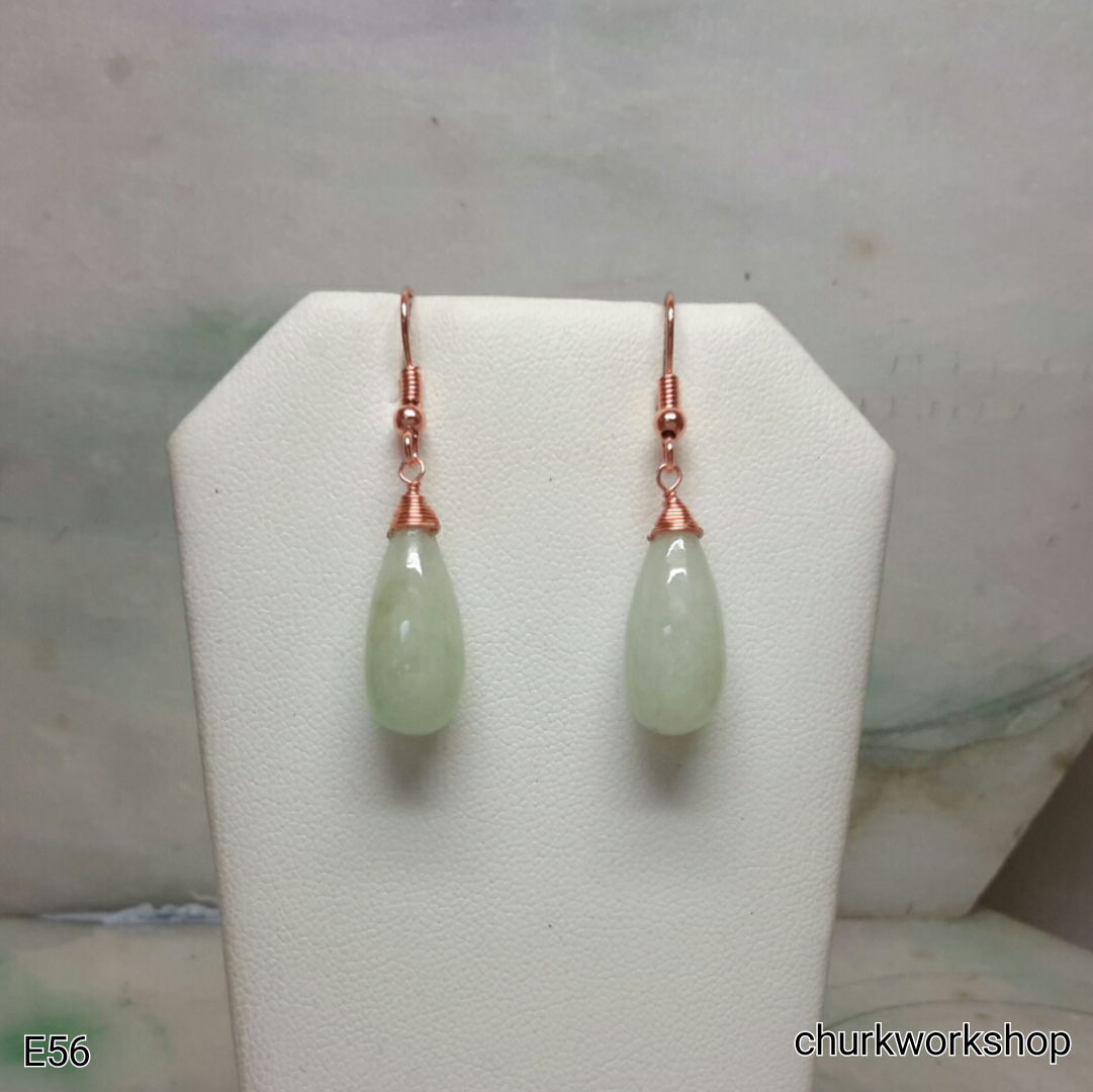 Rain drop earrings, copper earrings