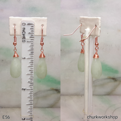 Rain drop earrings, copper earrings