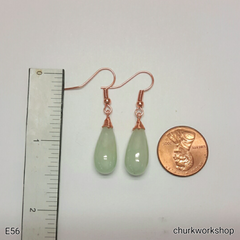 Rain drop earrings, copper earrings