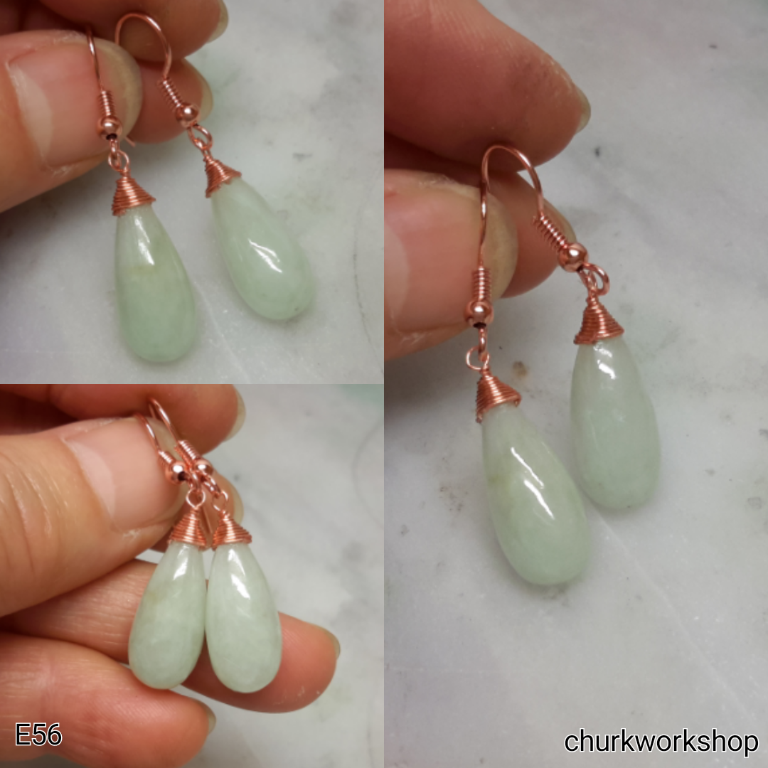 Rain drop earrings, copper earrings