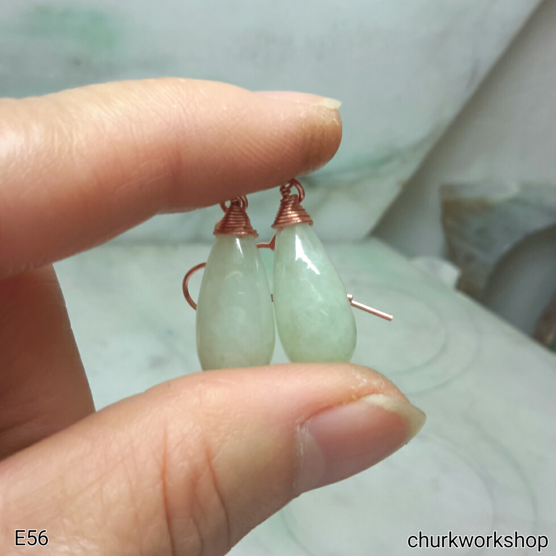 Rain drop earrings, copper earrings