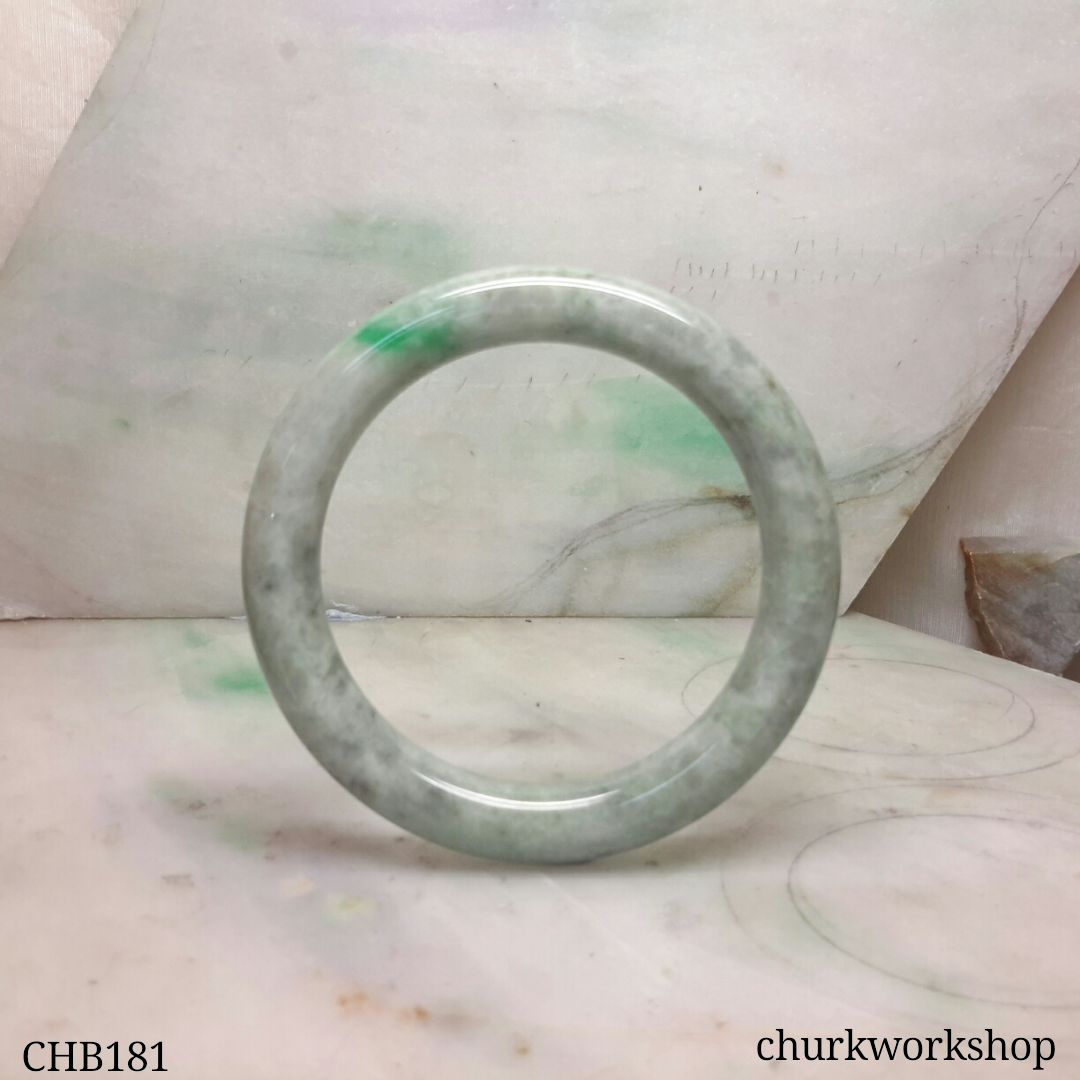 Grayish green jade bangle