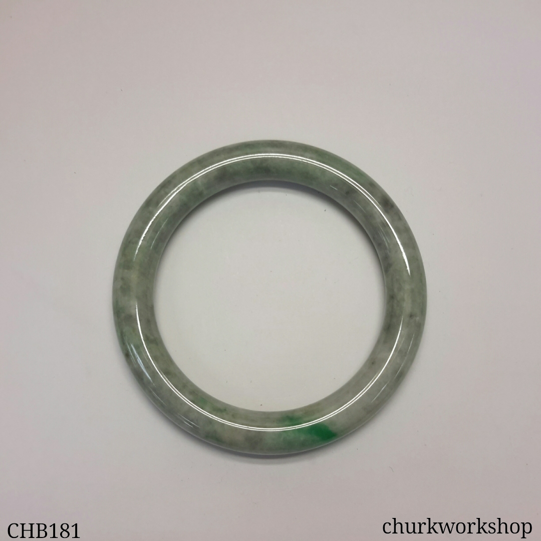 Grayish green jade bangle