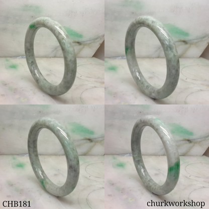 Grayish green jade bangle