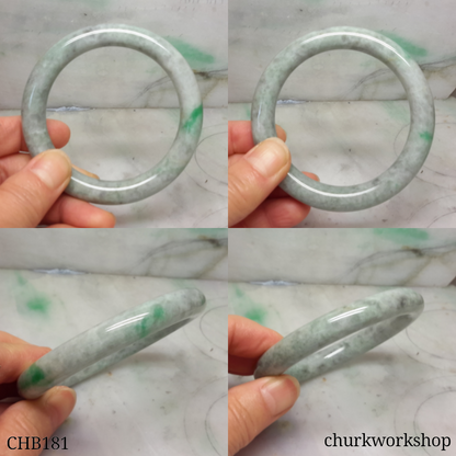 Grayish green jade bangle