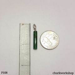 Dark green small jade cylinder