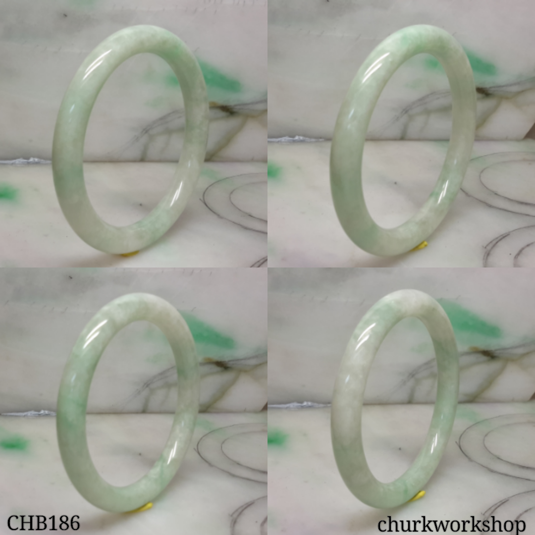 Pale green jade bangle
