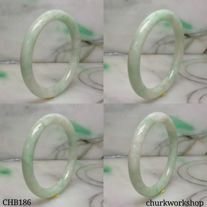 Pale green jade bangle