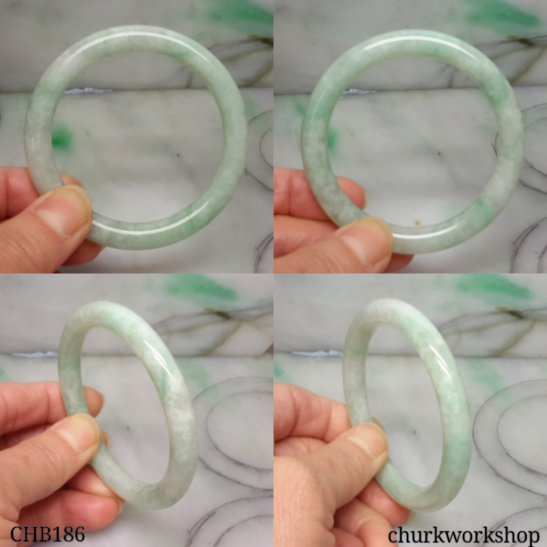 Pale green jade bangle