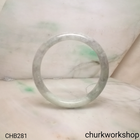 Grayish lavender large jade bangle