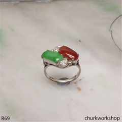 14k white gold jade ring