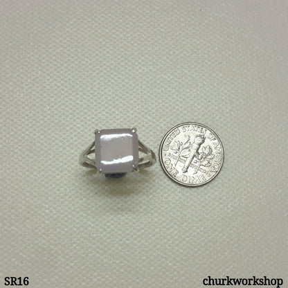 Sliver lavender jade ring