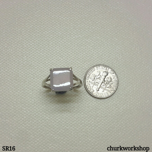 Sliver lavender jade ring